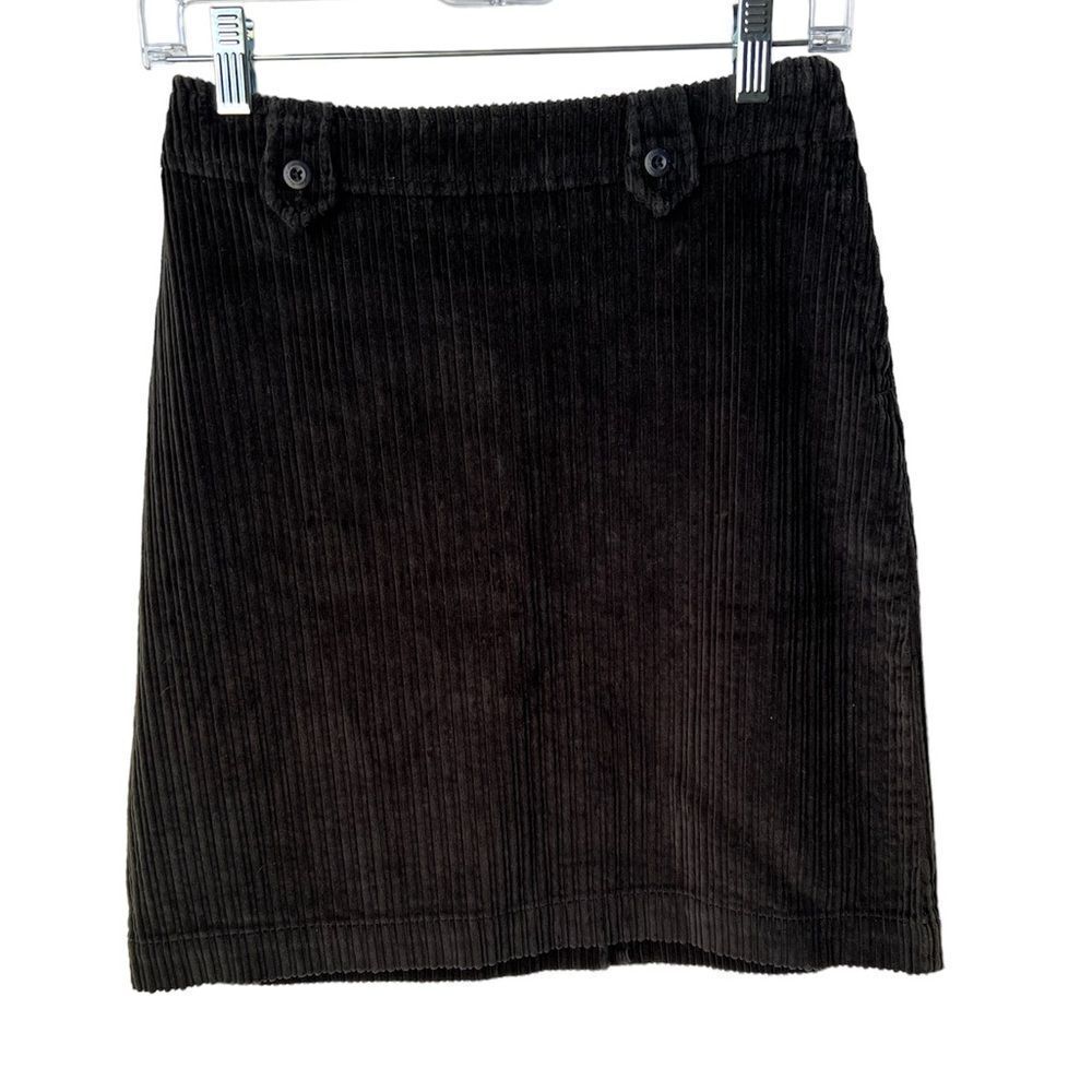 Y2k Eddie Bauer Vintage Corduroy Black High Waist Mini Skirt Size 2